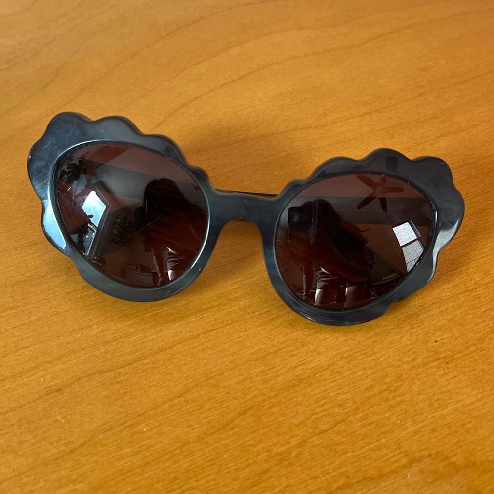 Opening ceremony blue grey black scallop edge sunglasses cat eye